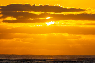 Superb sunrise on a pretty beach in Punta Cana in the Dominican Republic
