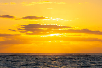 Superb sunrise on a pretty beach in Punta Cana in the Dominican Republic