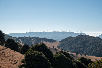  In Yangliu Village, Binchuan County, Dali, there is a grassland with windmills for generating wind...