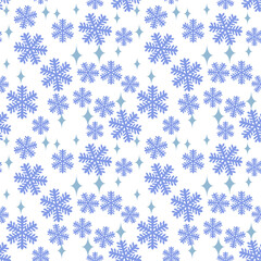 Seamless pattern  blue snow design 