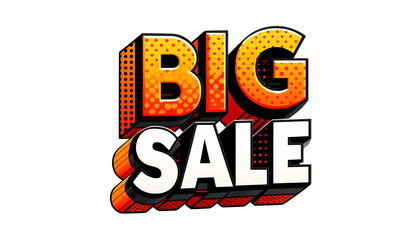 Naklejka na ściany i meble A transparent background featuring the words 'BIG SALE' in a bold, 3D block style
