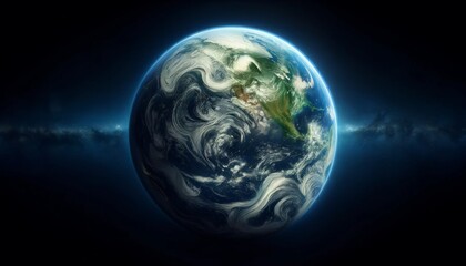 Earth's beauty, with swirling oceans and verdant landmasses, presented in wide-screen views from space.