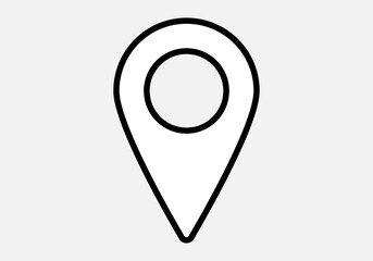 Icono negro de marcador de ubicación en el mapa.
