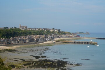 Panorama of Cancale at low tide.