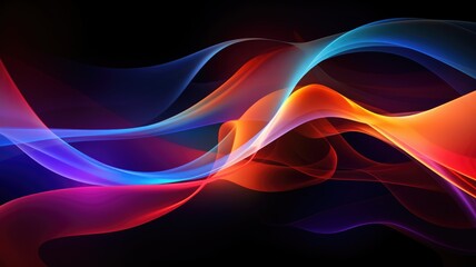 Abstract Multicolor Visualization, abstract background with colorful spectrum. Bright neon rays and glowing lines.