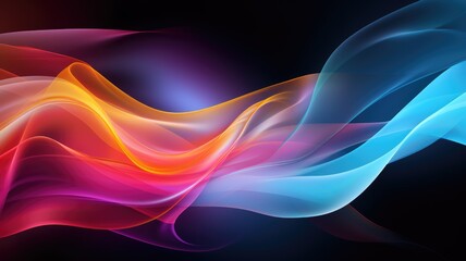 Fototapeta premium Abstract Multicolor Visualization, abstract background with colorful spectrum. Bright neon rays and glowing lines.