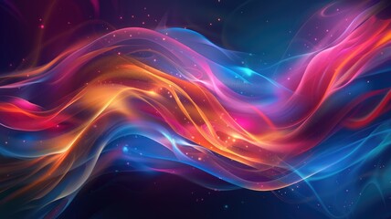 Fototapeta premium Abstract Multicolor Visualization, abstract background with colorful spectrum. Bright neon rays and glowing lines.