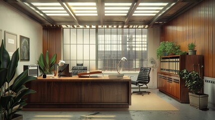 Office environments and workspace setups backgrounds  - obrazy, fototapety, plakaty
