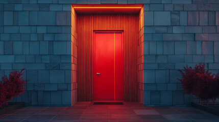 Moderner Eingangsbereich mit Holzelementen - Modern entrance area with wooden elements