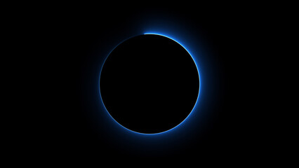 Abstract Neon circle isolated on black background. Charging and loading icon illustration.