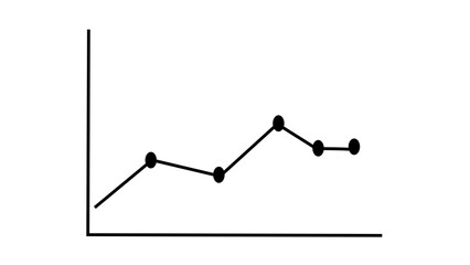 business graph chart with upward and down trend success icon on white background 4k illustration.