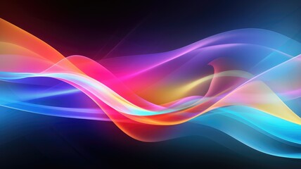 Abstract Multicolor Visualization, abstract background with colorful spectrum. Bright neon rays and glowing lines.