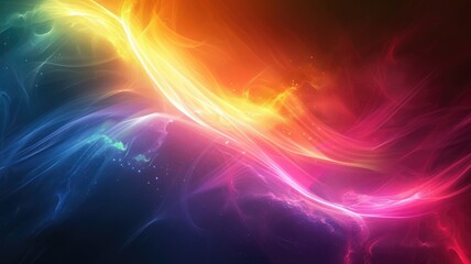 Obraz premium Abstract Multicolor Visualization, abstract background with colorful spectrum. Bright neon rays and glowing lines.