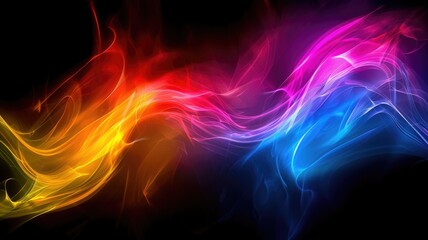 Fototapeta premium Abstract Multicolor Visualization, abstract background with colorful spectrum. Bright neon rays and glowing lines.