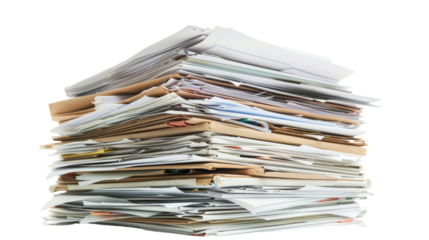 Stack of business documents papers