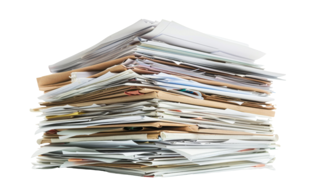Stack of business documents papers