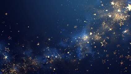 Dark blue background with golden stars, night sky, starry sky, night sky background