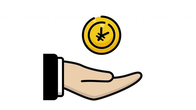 Hand holding money coin with yen sign suitable for financial concept designs,
business presentations, banking ads, moneysaving articles, and investment websites.
