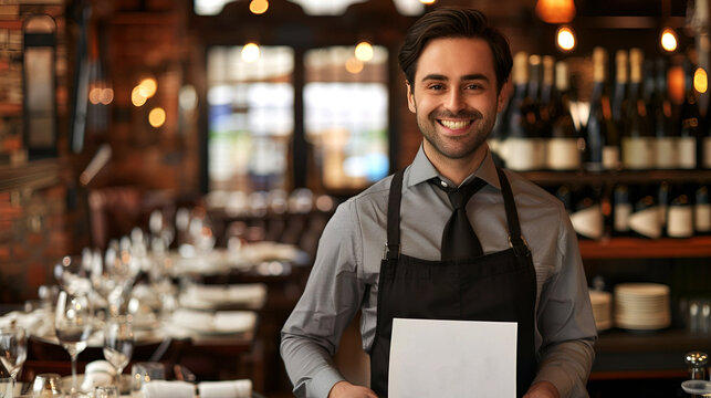 Male sommelier presenting a wine pairing menu