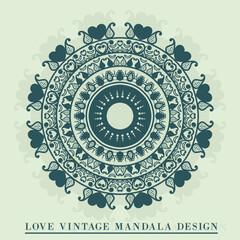 Valentine vintage mandala design 