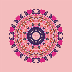 Valentine colorful mandala vector design