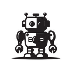 robot logo icon illustration design vector