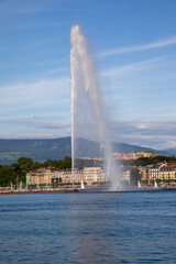 The Jet d'eau foutain, the symbol of Geneva, Switzerland