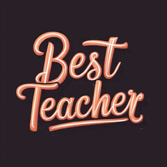 Free Vector Hand drawn best teacher text design white background, Generated Ai 