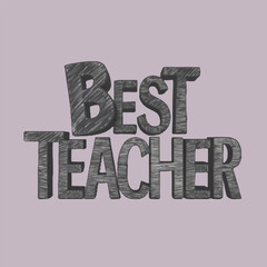 Free Vector Hand drawn best teacher text design white background, Generated Ai 
