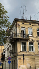 Fototapeta na wymiar Lviv, Ukraine architecture. City streets. Historical old houses