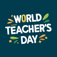 Free Vector World teacher's day T shirt design generative Ai