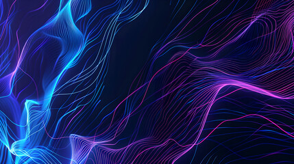 Electric Blue and Magenta Energy Waves in Motion, Generative AI