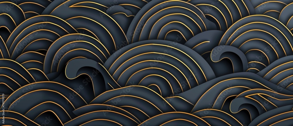 Aufkleber Modern seamless pattern in Japanese style with abstract background and artistic elements.