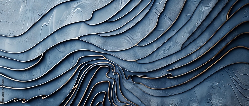 Aufkleber a modern of a japanese pattern with a blue line background. this is a natural style pattern.