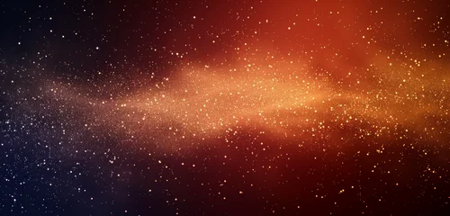 Fotobehang A digital art piece resembling a starry nebula with a red gradient. © Jan