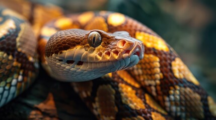 Photo of a brown python. AI generated.