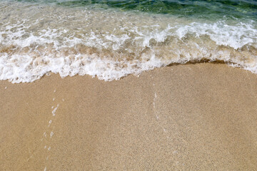 view of beautiful tropical beach and sea in sunny day. Beach sea copy space for text