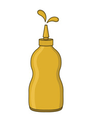 Mustard sauce and bootle. vector design