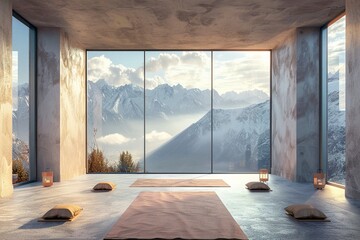 Room Overlooking Mountain Range