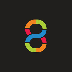 number 2 8 colorful infinity linear logo vector