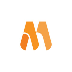 letter m sand simple geometric logo vector