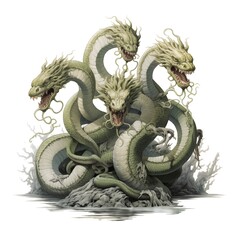 Fototapeta premium Illustration of the Hydra on a White Background
