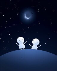 Fototapeta premium Celestial bodies dancing in the night sky