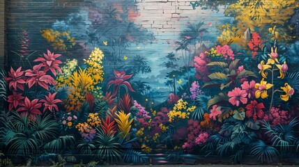 Obraz na płótnie Canvas Urban Jungle: A Street Art Masterpiece, generative ai