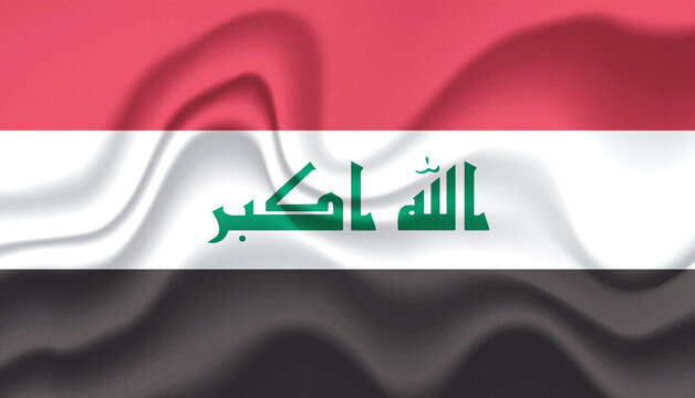 Iraq national flag in the wind illustration image