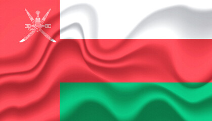 Oman national flag in the wind illustration image