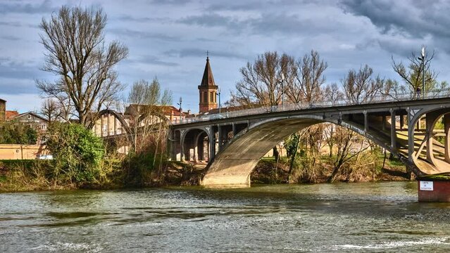 Neuf Bridge in Montauban. Tarn River. Montauban is commune in Tarn-et-Garonne department in Occitanie region in southern France.