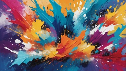 Bold and Dynamic Artistic Splashes Crafting Abstract Painting Texture.