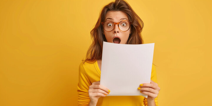 Studentin ist erschrocken &uuml;ber einen Brief, den sie gerade liest