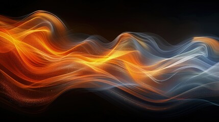 Obraz premium Dynamic Flames. Bold Black Background Enhances the Vibrancy of Fiery Flames, Perfect for Intense Designs.